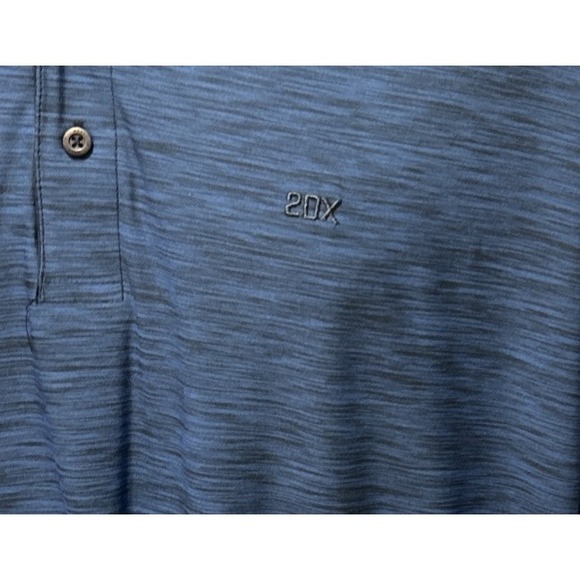 Wrangler 20X Men's Polo Shirt XL Dark Blue Heathered Stretch Advanced Comfort - Picture 2 of 4